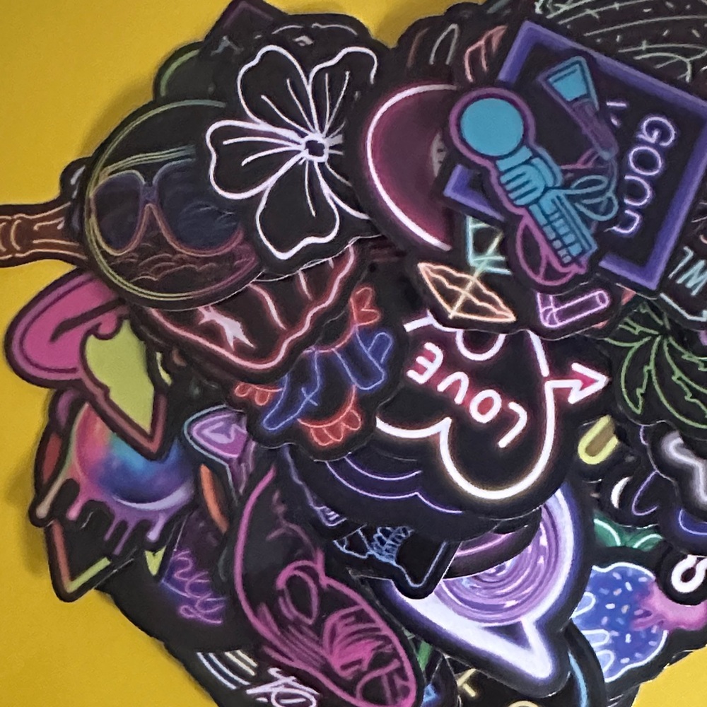 GIVEAWAY! 200 Colorful Neon Sticker Pack